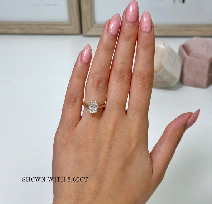 AGI Design Bella Elongated Cushion Cut Lab Created Diamond Engagement Ring