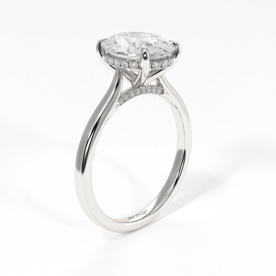 AGI Design Bella Oval Lab Created Diamond Engagement Ring