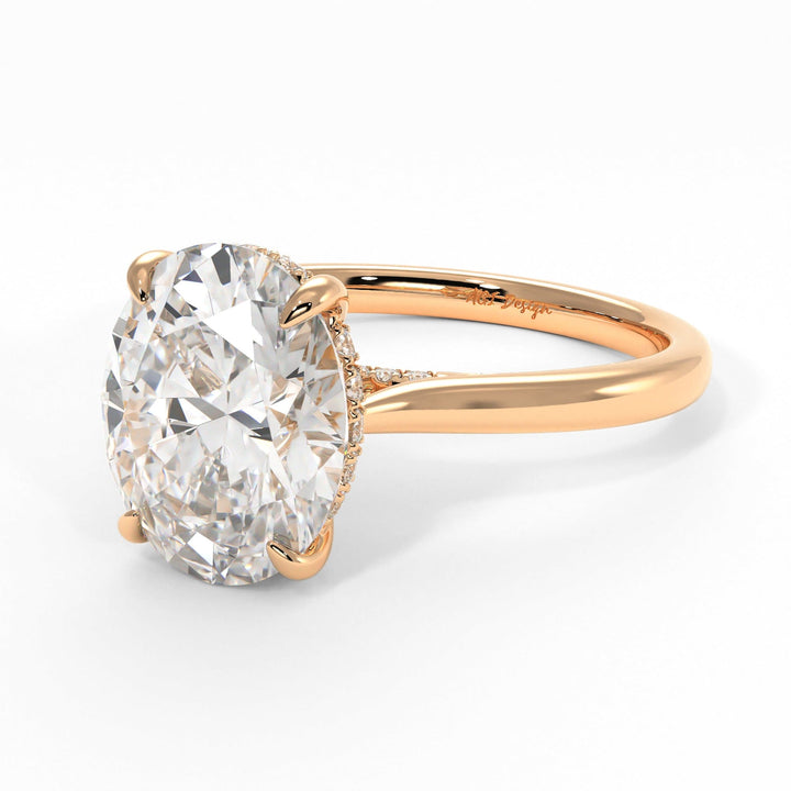 AGI Design Bella Oval Lab Created Diamond Engagement Ring