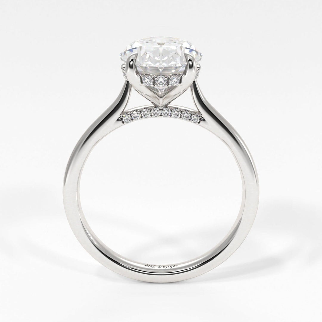 AGI Design Bella Oval Lab Created Diamond Engagement Ring