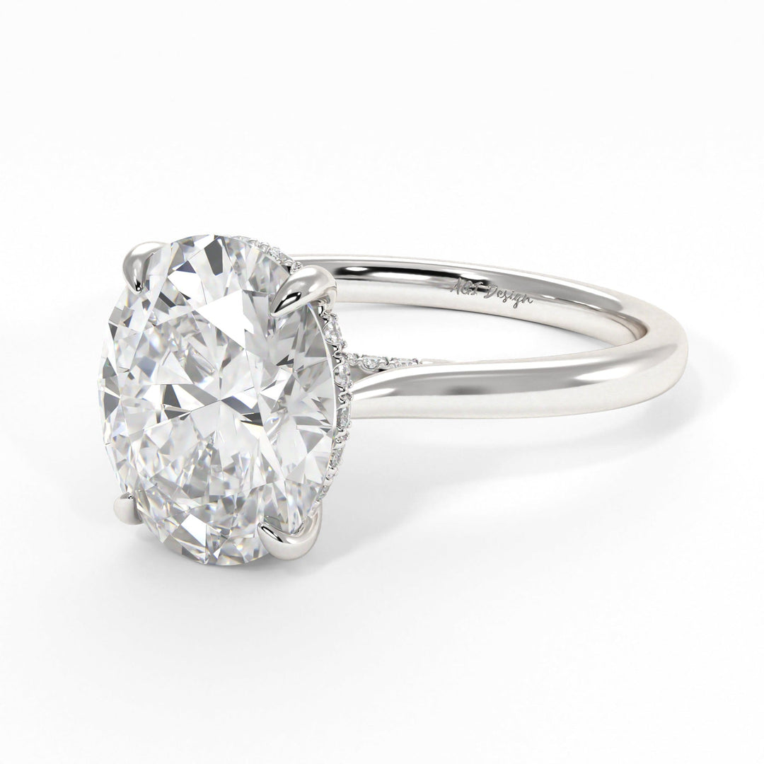 AGI Design Bella Oval Lab Created Diamond Engagement Ring