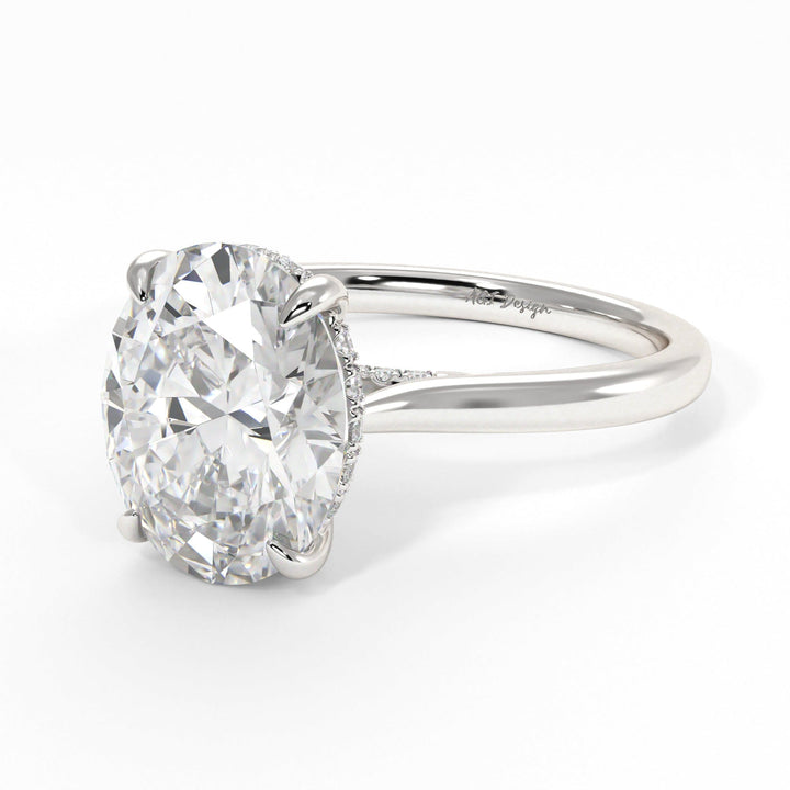 AGI Design Bella Oval Lab Created Diamond Engagement Ring