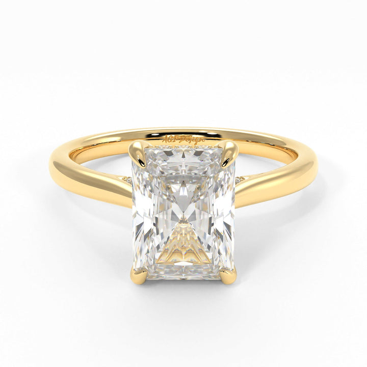 AGI Design Bella Radiant/Emerald Lab Created Diamond Engagement Ring