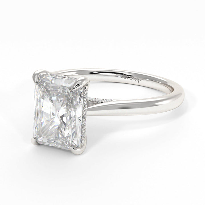 AGI Design Bella Radiant/Emerald Lab Created Diamond Engagement Ring