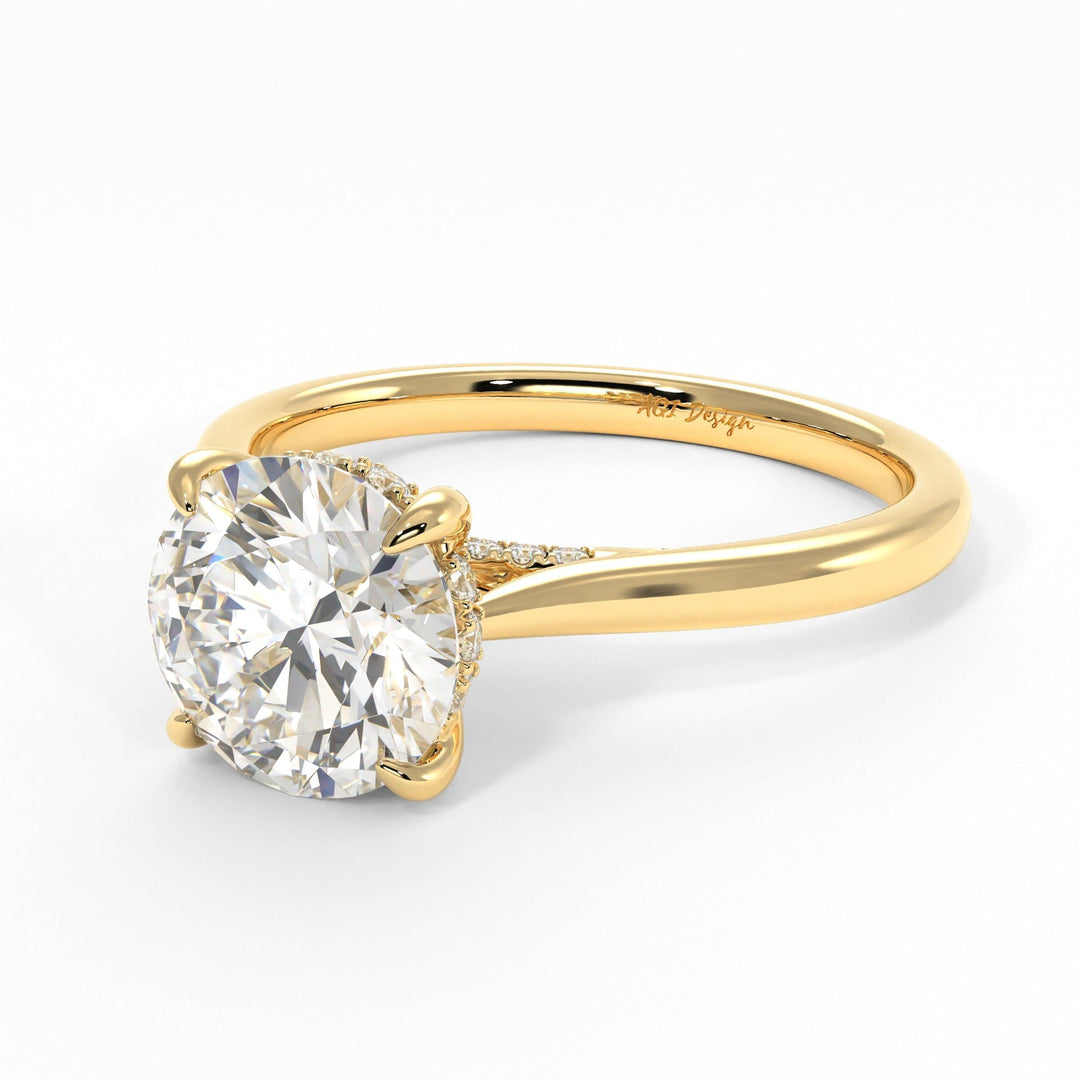 AGI Design Bella Round Lab Created Diamond Engagement Ring