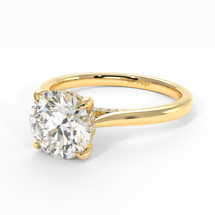 AGI Design Bella Round Lab Created Diamond Engagement Ring