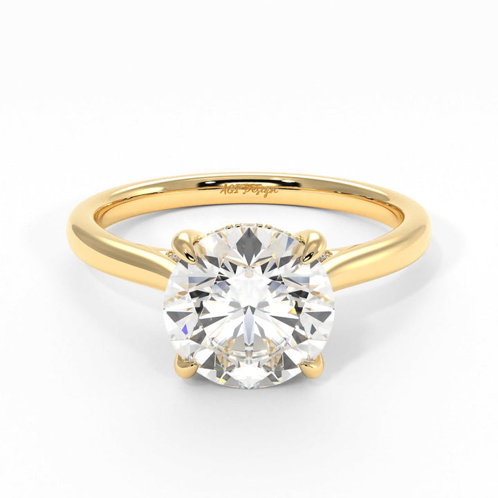 AGI Design Bella Round Lab Created Diamond Engagement Ring