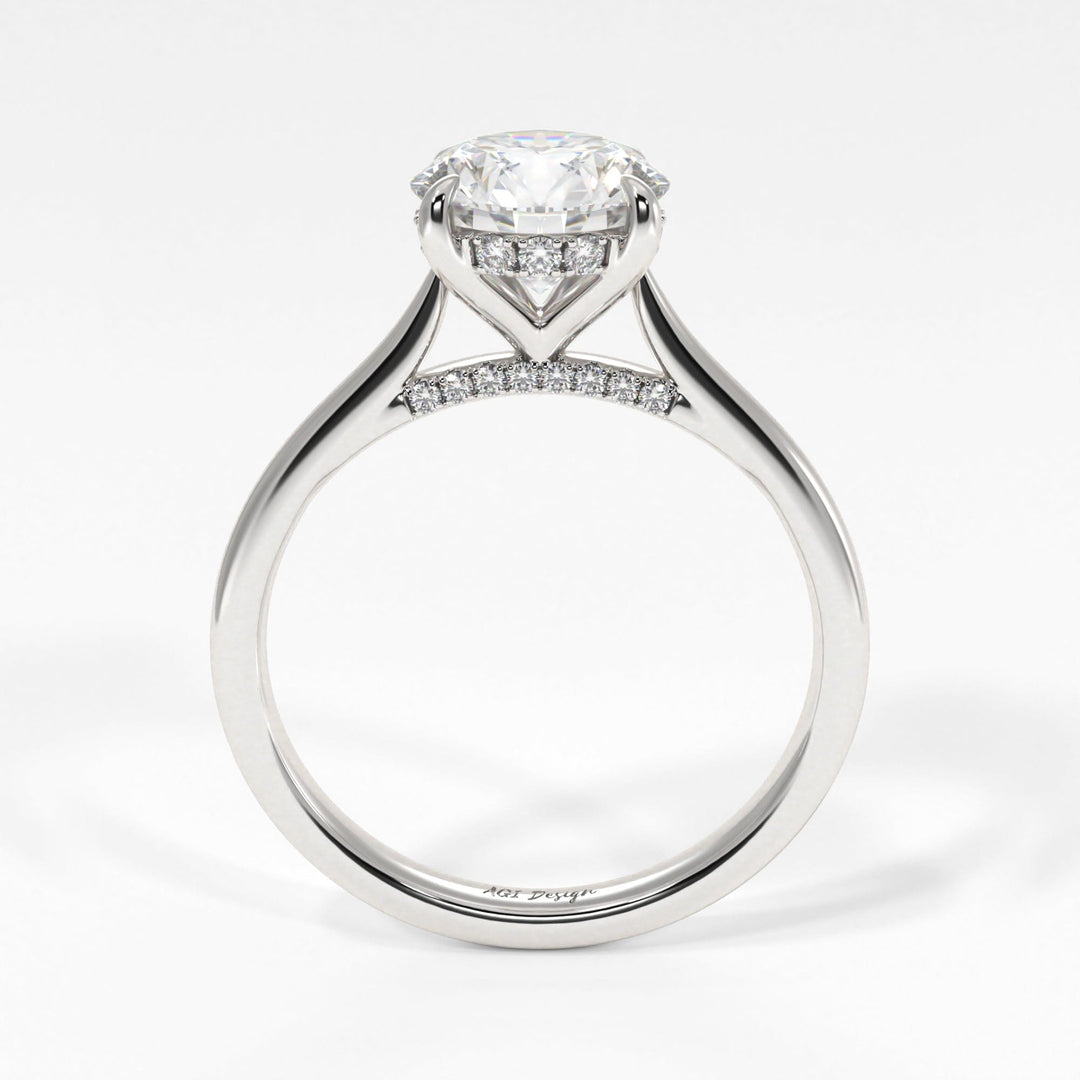 AGI Design Bella Round Lab Created Diamond Engagement Ring