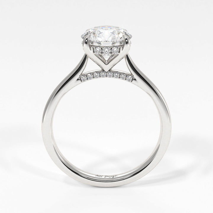 AGI Design Bella Round Lab Created Diamond Engagement Ring