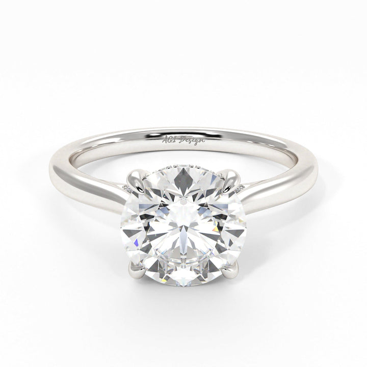 AGI Design Bella Round Lab Created Diamond Engagement Ring