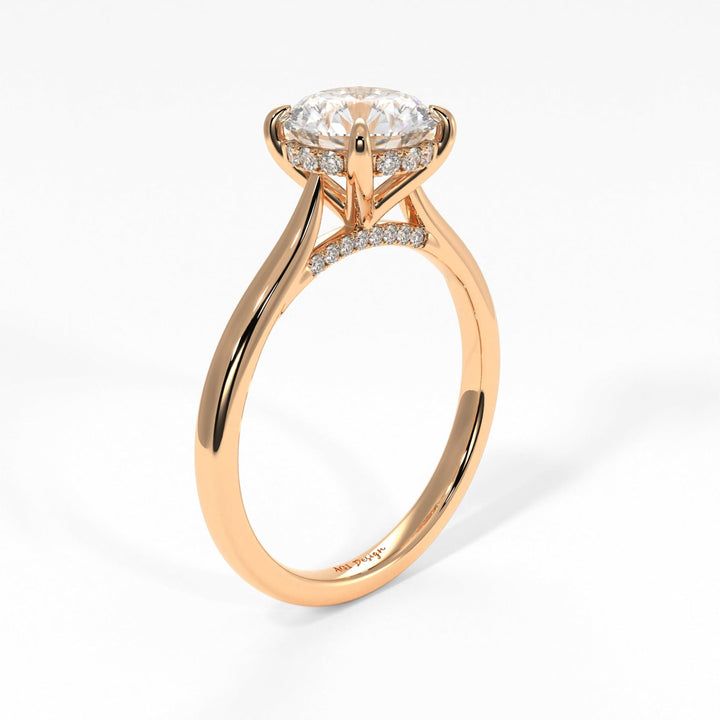 AGI Design Bella Round Lab Created Diamond Engagement Ring