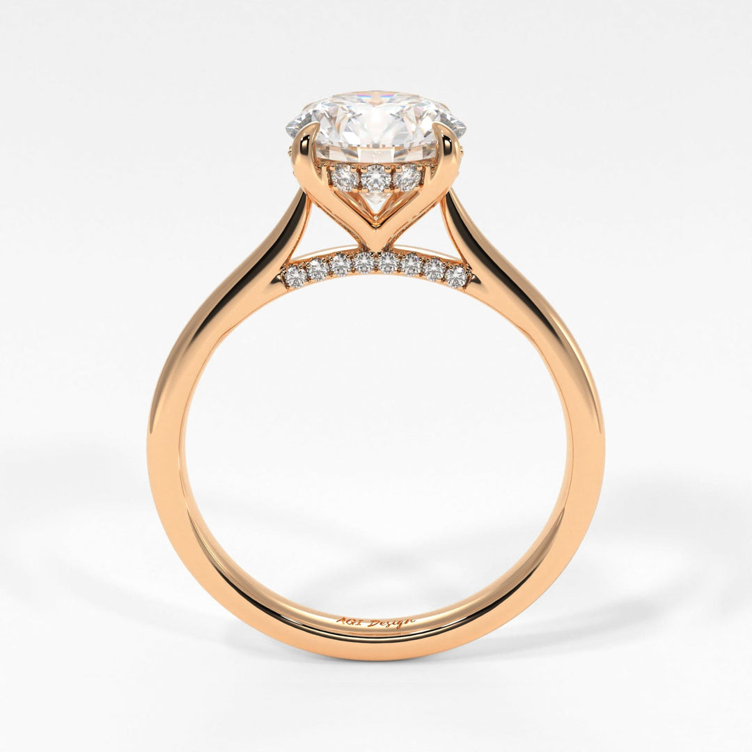 AGI Design Bella Round Lab Created Diamond Engagement Ring