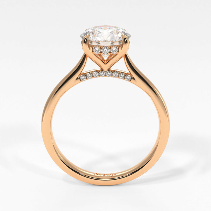 AGI Design Bella Round Lab Created Diamond Engagement Ring