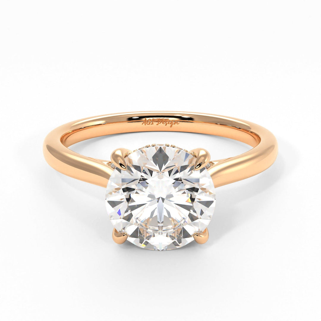 AGI Design Bella Round Lab Created Diamond Engagement Ring