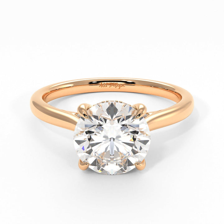 AGI Design Bella Round Lab Created Diamond Engagement Ring