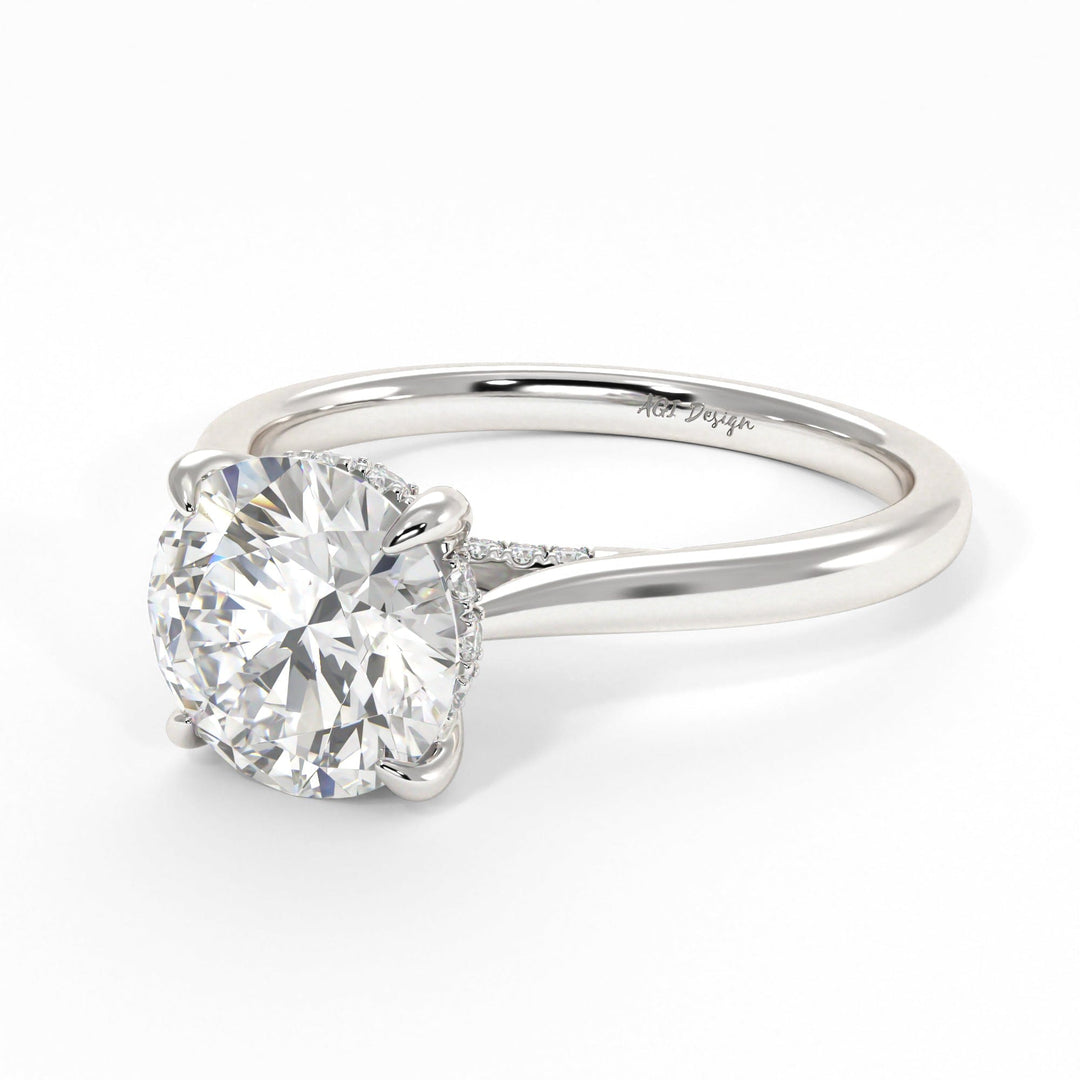 AGI Design Bella Round Lab Created Diamond Engagement Ring