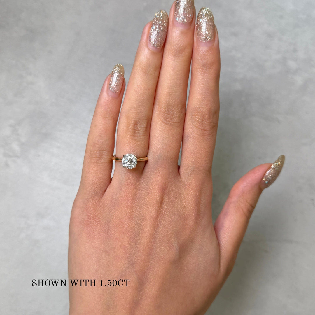 AGI Design Bella Round Lab Created Diamond Engagement Ring