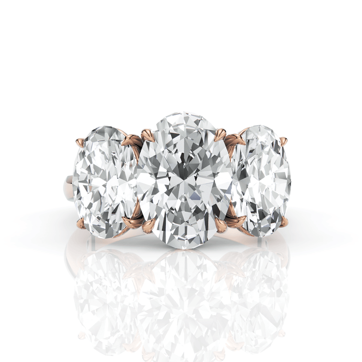AGI Design Brooke 5.3ct 3 stone oval lab-created diamonds engagement ring