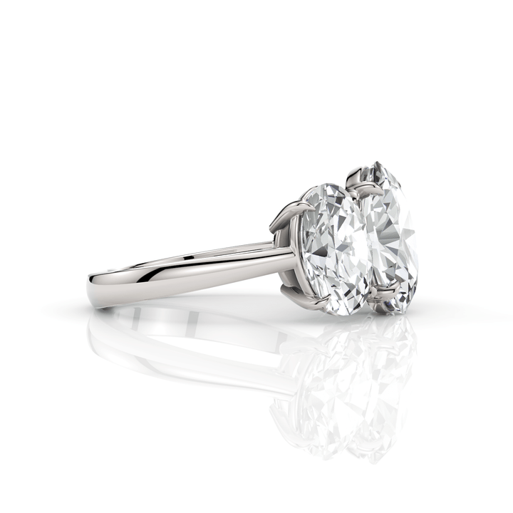 AGI Design Brooke 5.3ct 3 stone oval lab-created diamonds engagement ring