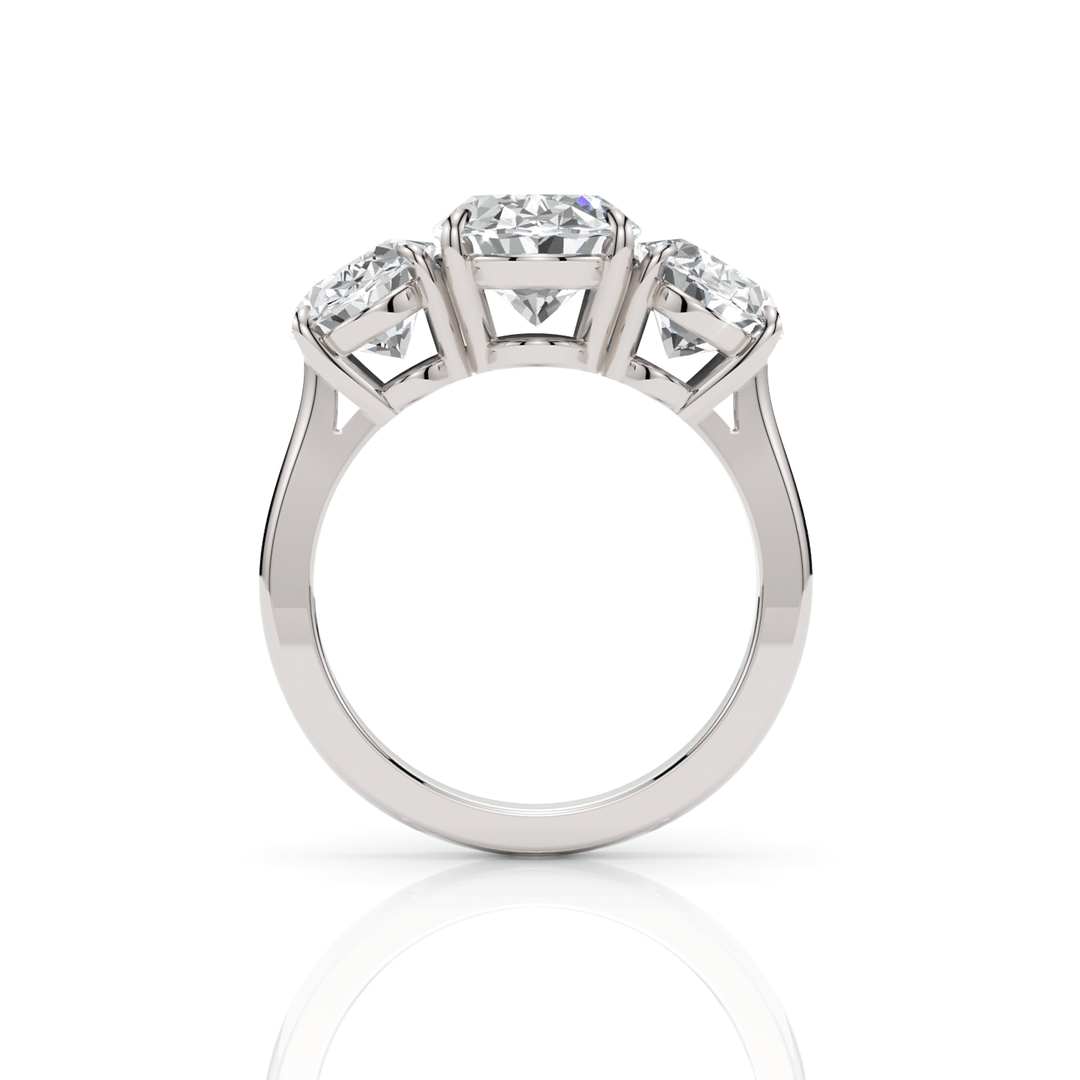 AGI Design Brooke 5.3ct 3 stone oval lab-created diamonds engagement ring