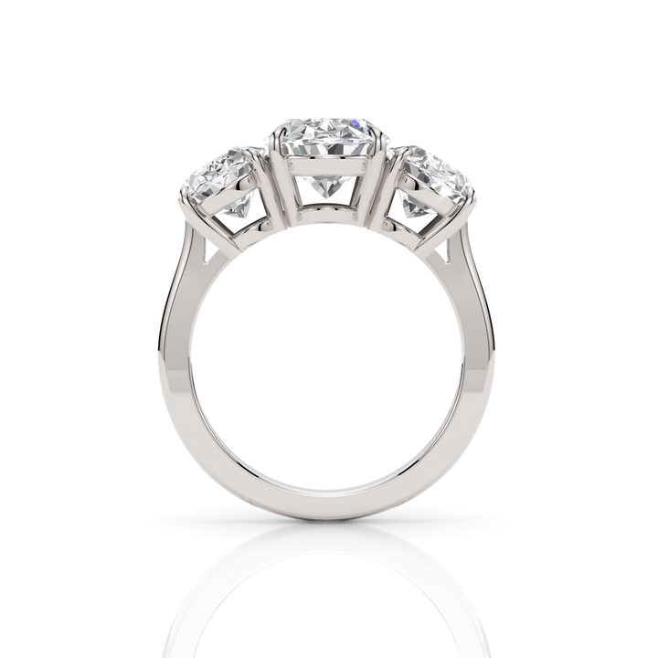 AGI Design Brooke 5.3ct 3 stone oval lab-created diamonds engagement ring