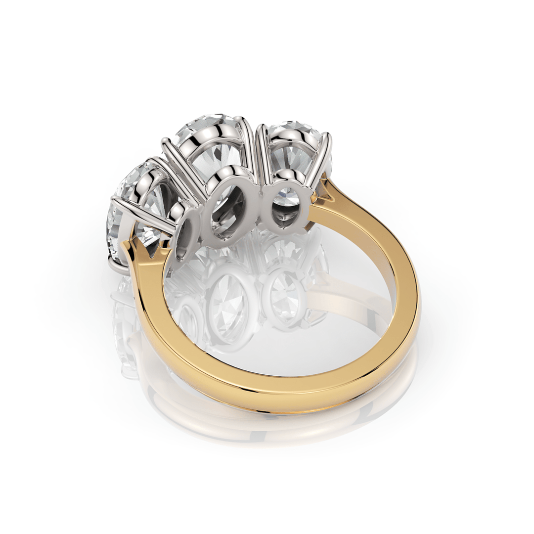 AGI Design Brooke 5.3ct 3 stone oval lab-created diamonds engagement ring