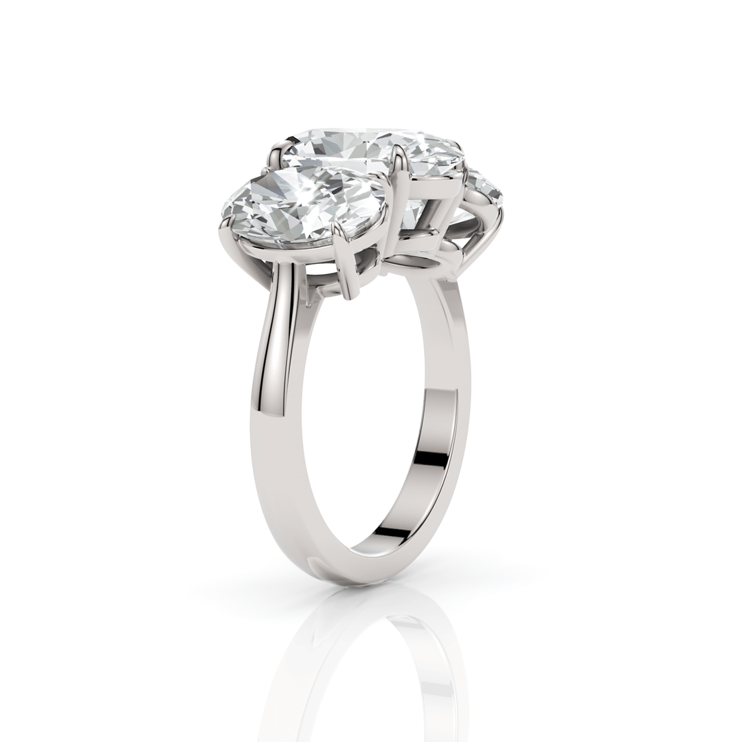 AGI Design Brooke 5.3ct 3 stone oval lab-created diamonds engagement ring