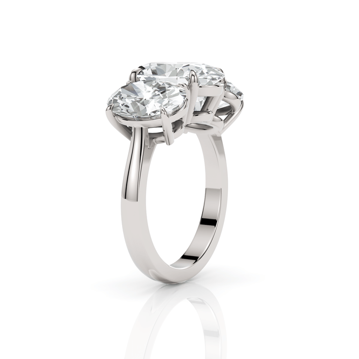 AGI Design Brooke 5.3ct 3 stone oval lab-created diamonds engagement ring