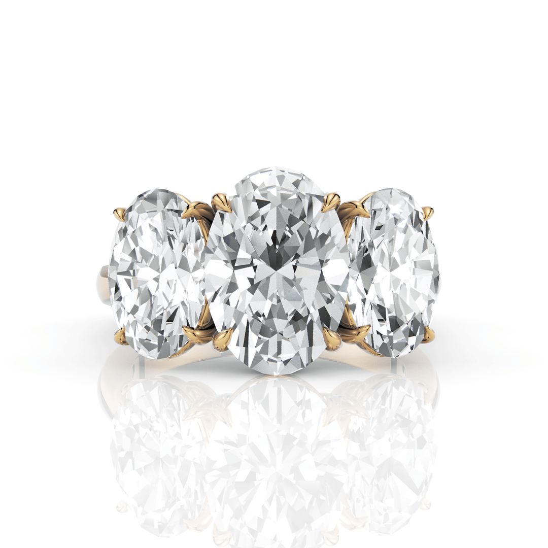 AGI Design Brooke 5.3ct 3 stone oval lab-created diamonds engagement ring