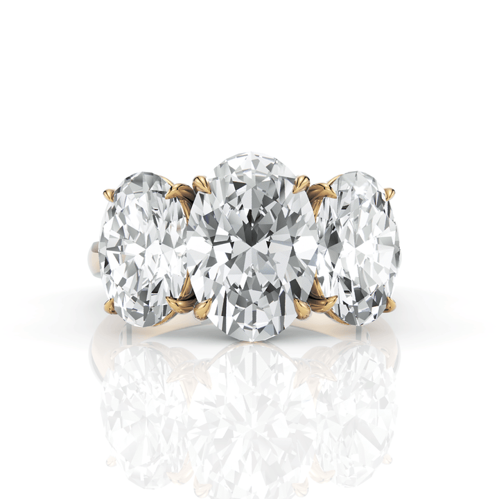 AGI Design Brooke 5.3ct 3 stone oval lab-created diamonds engagement ring