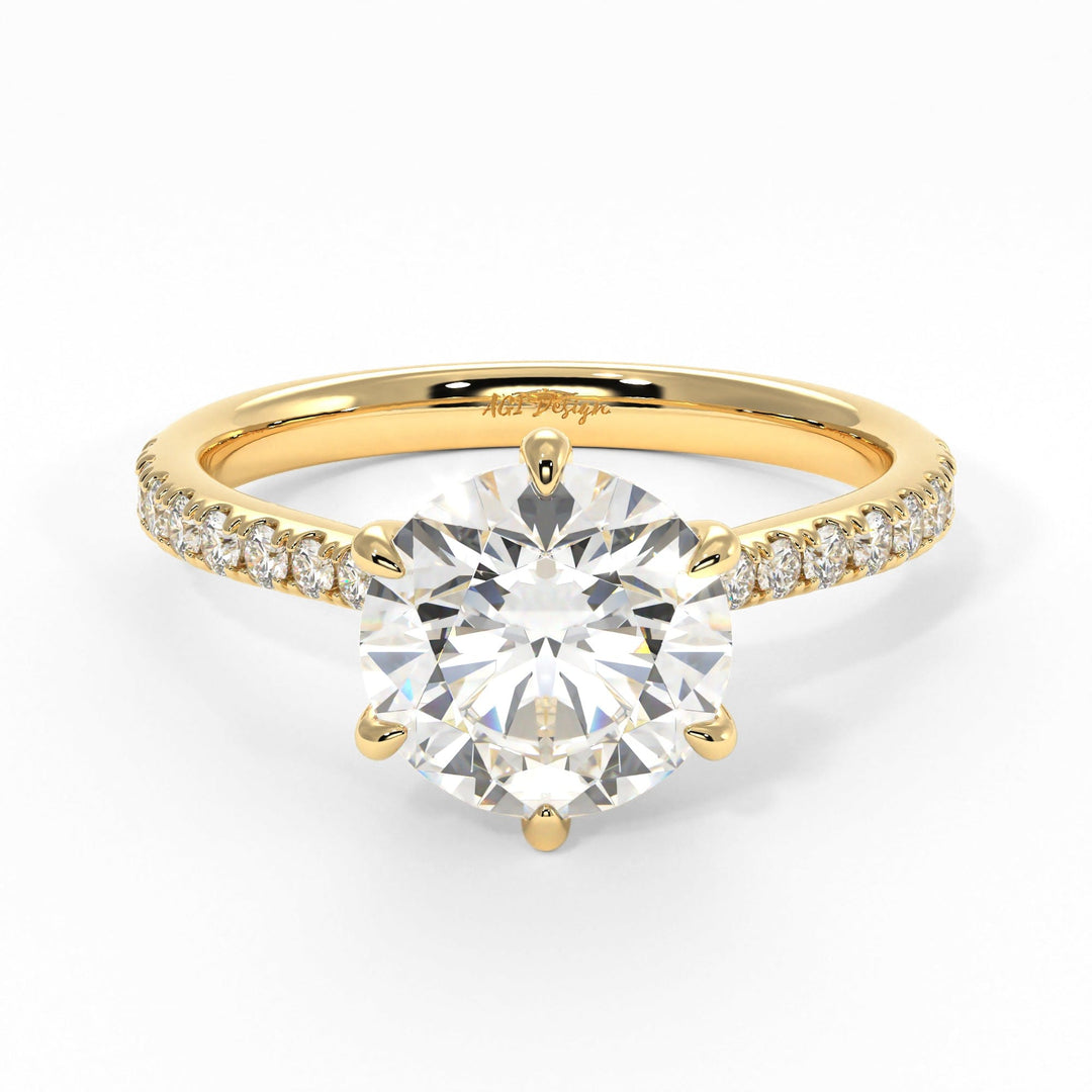AGI Design Carol Round Lab Created Diamond Engagement Ring