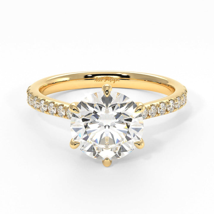 AGI Design Carol Round Lab Created Diamond Engagement Ring