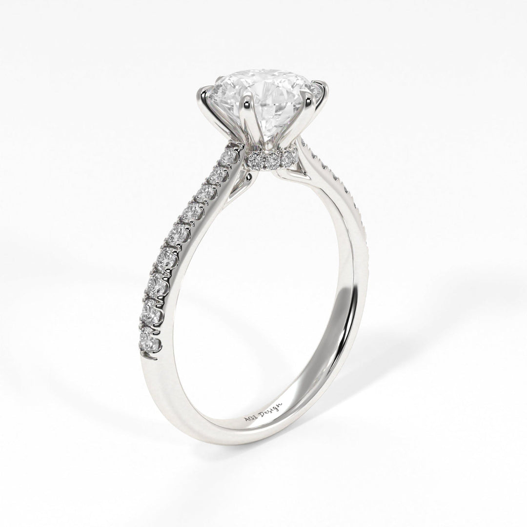 AGI Design Carol Round Lab Created Diamond Engagement Ring