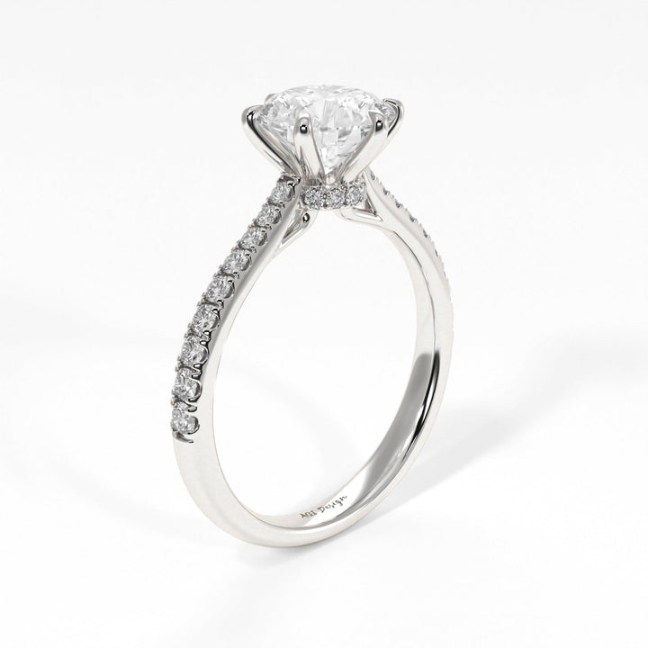 AGI Design Carol Round Lab Created Diamond Engagement Ring