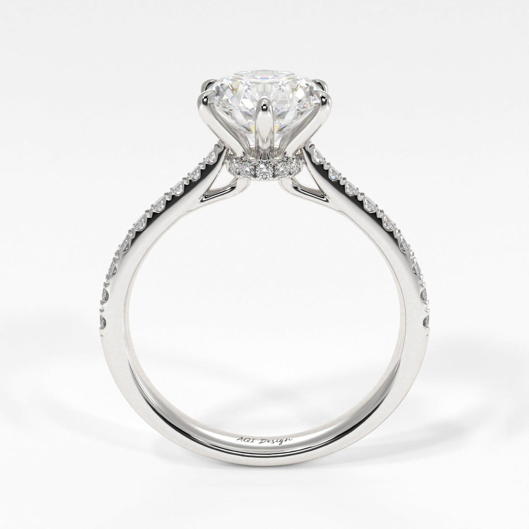 AGI Design Carol Round Lab Created Diamond Engagement Ring