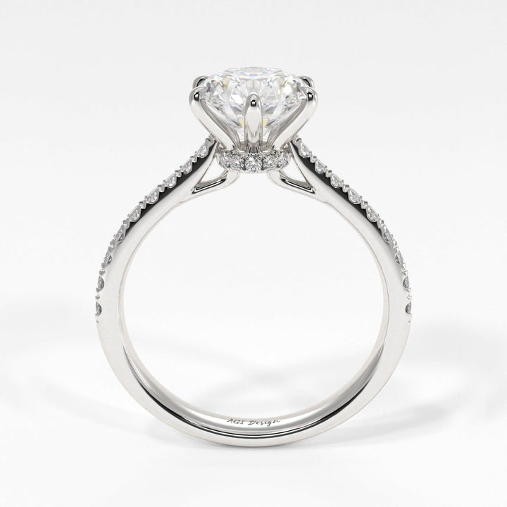 AGI Design Carol Round Lab Created Diamond Engagement Ring