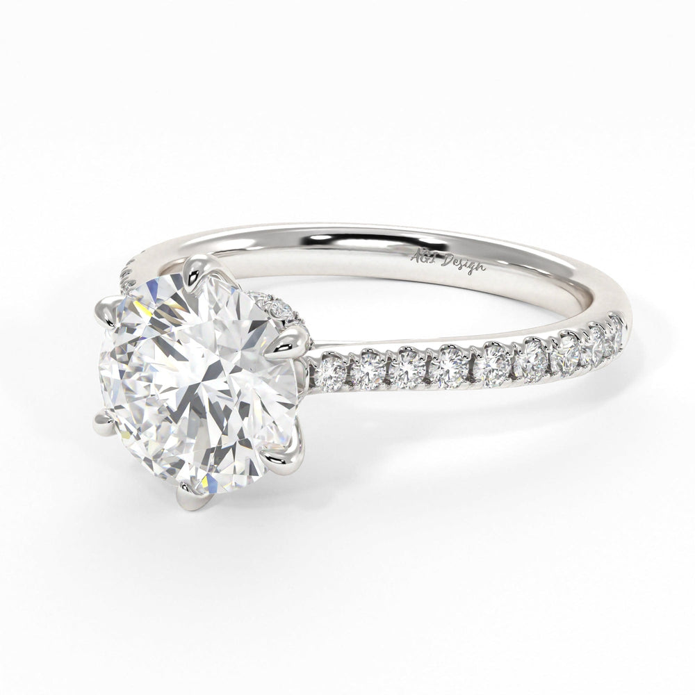 AGI Design Carol Round Lab Created Diamond Engagement Ring