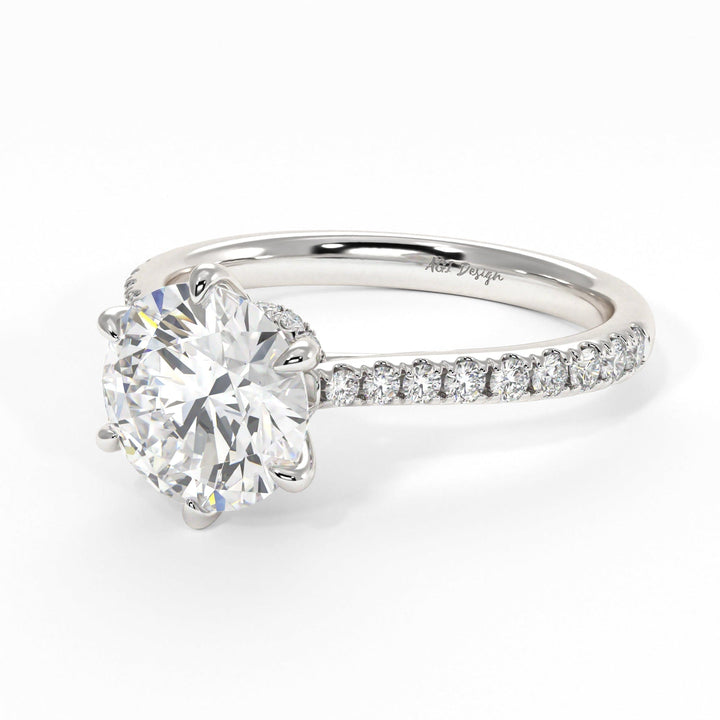 AGI Design Carol Round Lab Created Diamond Engagement Ring