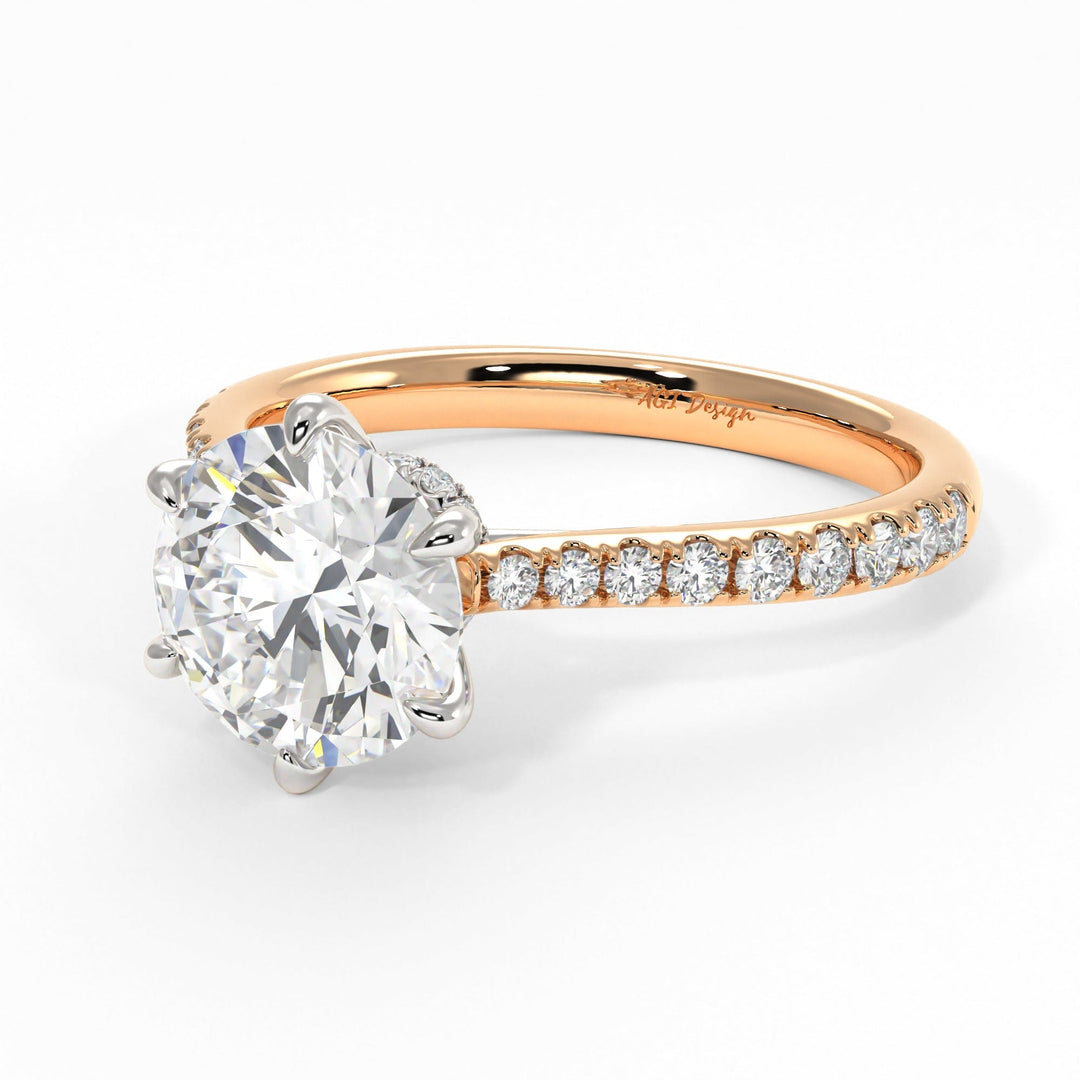 AGI Design Carol Round Lab Created Diamond Engagement Ring