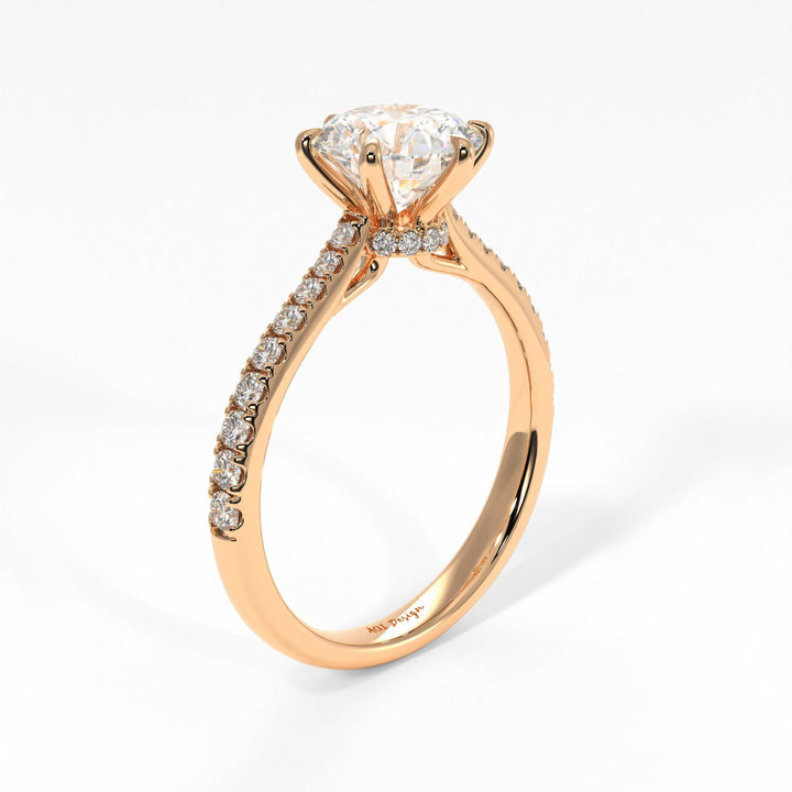 AGI Design Carol Round Lab Created Diamond Engagement Ring