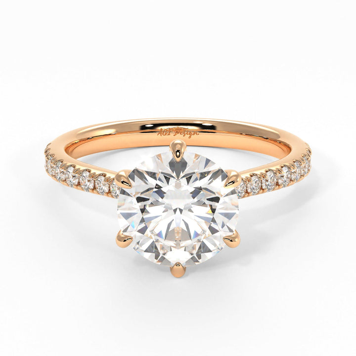AGI Design Carol Round Lab Created Diamond Engagement Ring