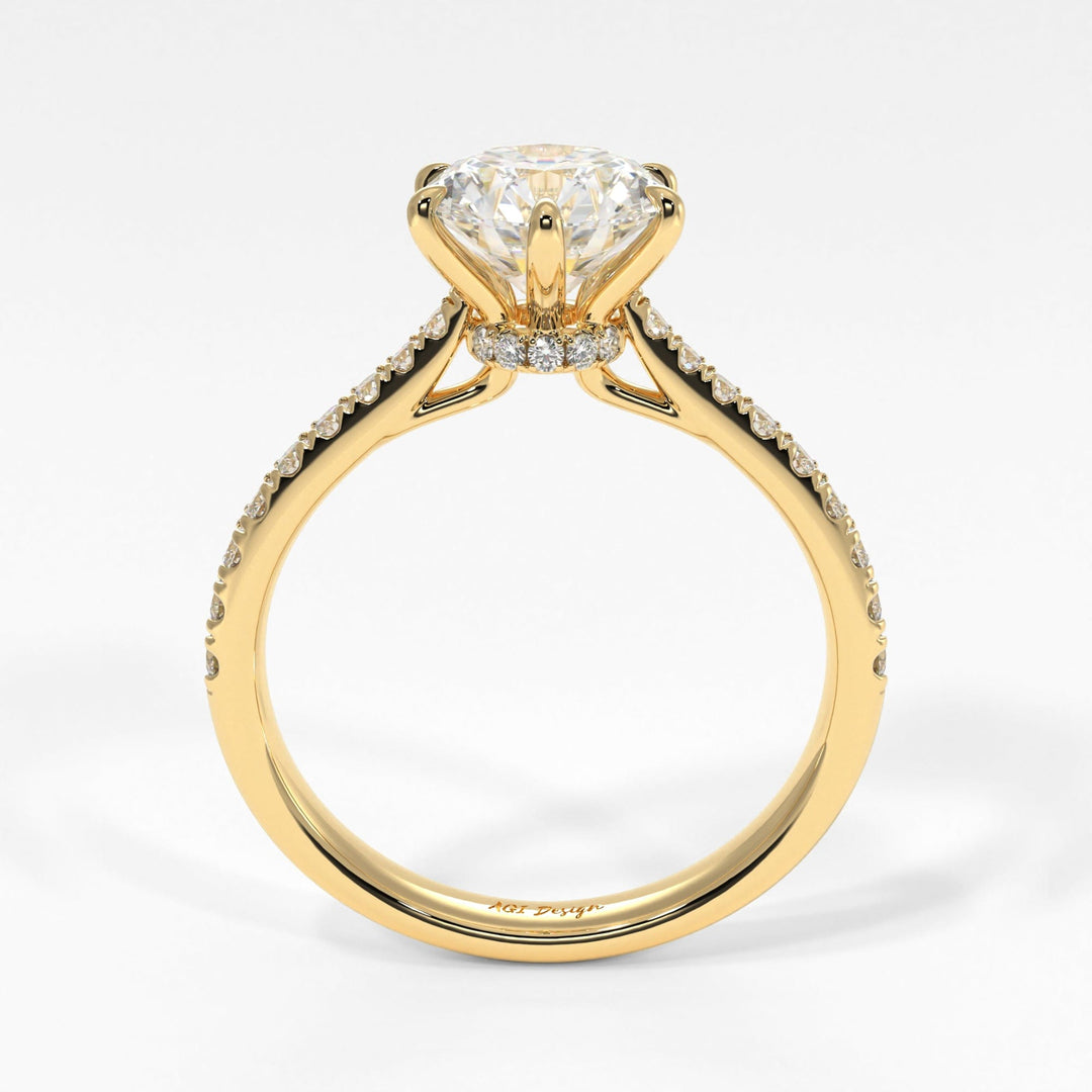 AGI Design Carol Round Lab Created Diamond Engagement Ring