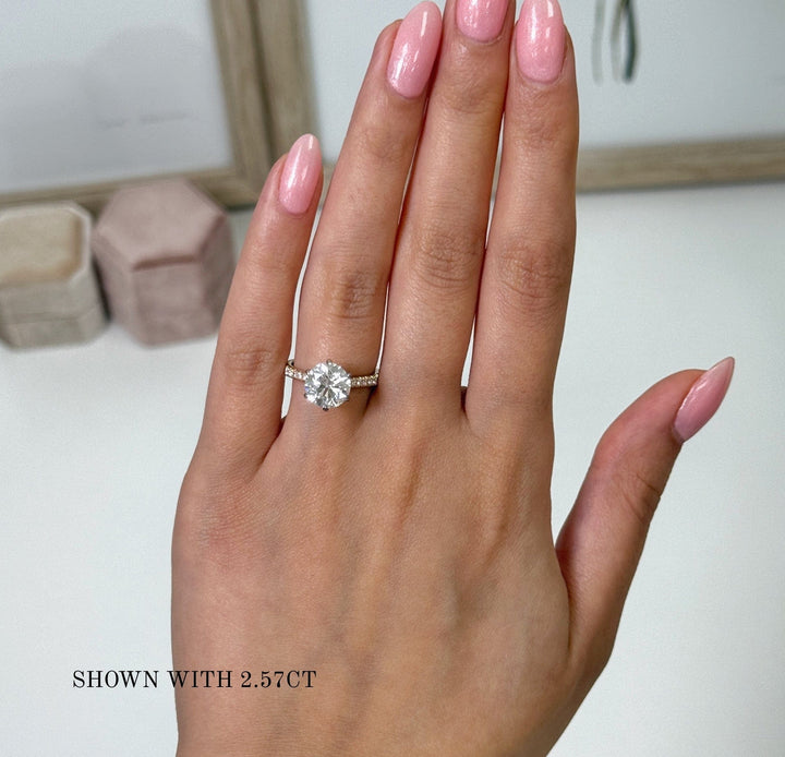 AGI Design Carol Round Lab Created Diamond Engagement Ring