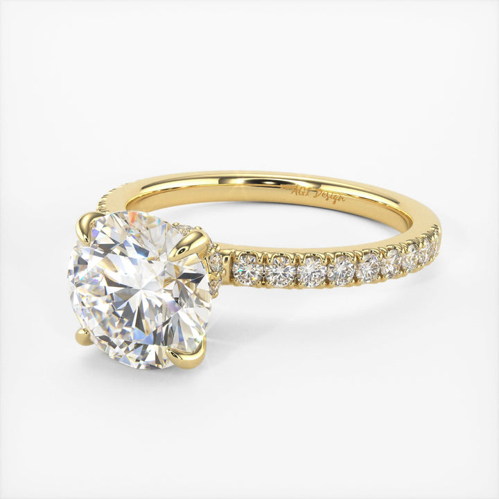 AGI Design Catarina Round Lab Created Diamond Engagement Ring