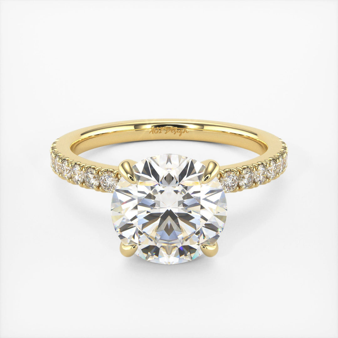 AGI Design Catarina Round Lab Created Diamond Engagement Ring