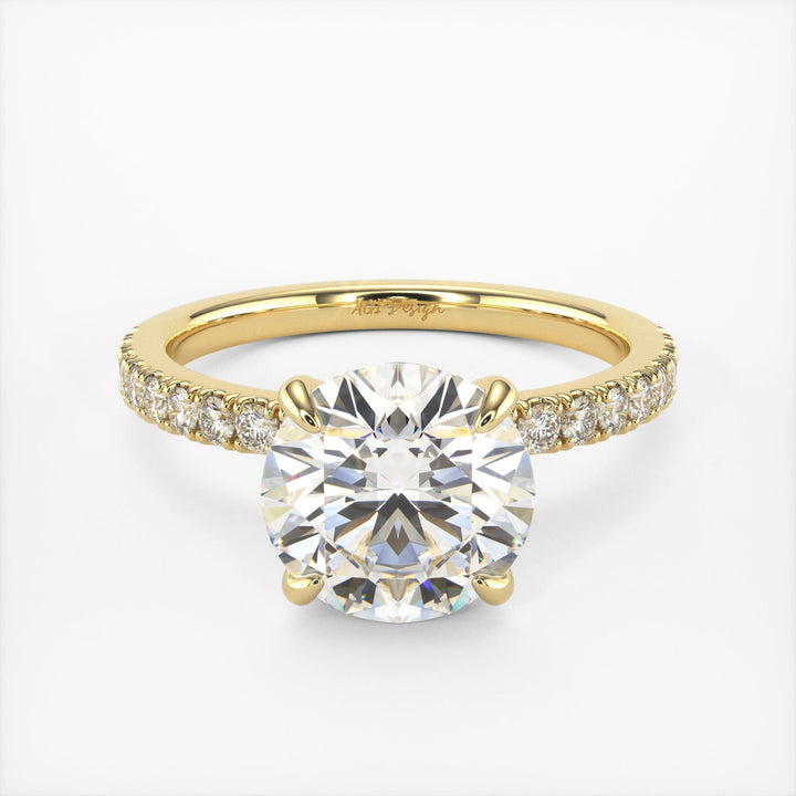 AGI Design Catarina Round Lab Created Diamond Engagement Ring