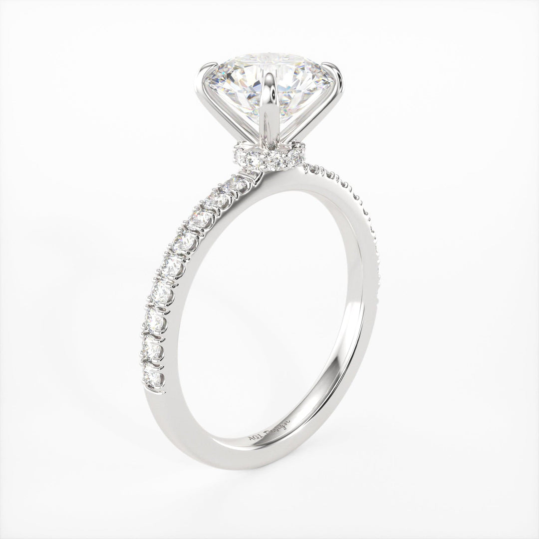 AGI Design Catarina Round Lab Created Diamond Engagement Ring