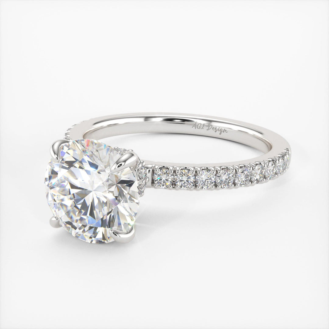 AGI Design Catarina Round Lab Created Diamond Engagement Ring