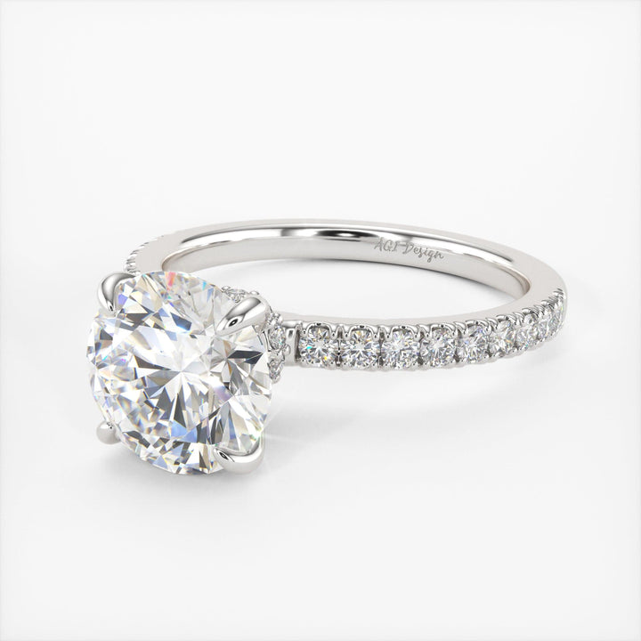 AGI Design Catarina Round Lab Created Diamond Engagement Ring