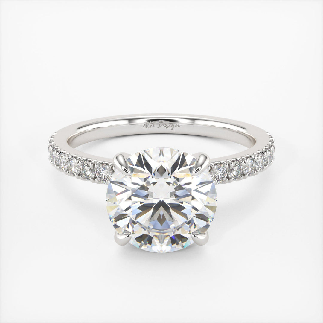 AGI Design Catarina Round Lab Created Diamond Engagement Ring